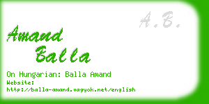 amand balla business card